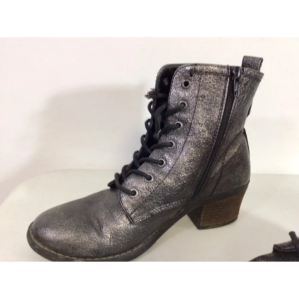 Alberto Leather Boots Y2K Combat Lace Up Womens 39